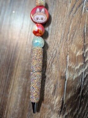 Red Labubu Pen,,Very Sparkly And Beautiful! Fun Pen! Handmade By Me!